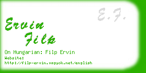 ervin filp business card